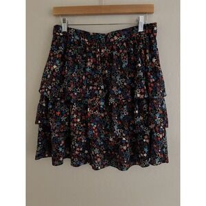 J Crew Womens Kaleidoscope Skirt Star Tiered Ruffled Whimsy Flowy Celestial Sz 6
